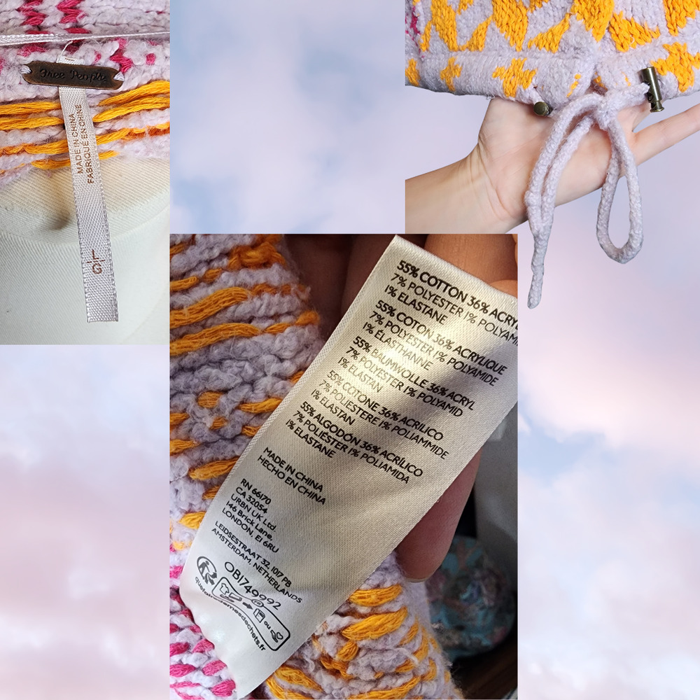 Free People Bright Optimistic Cardi Cardigan Wrap Style Button Up Chunky Knit L - Picture 7 of 7